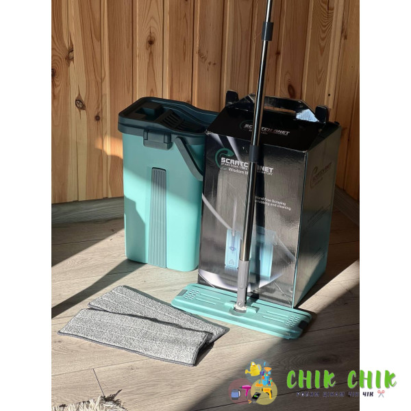 Швабра стрічка з великим відром 10 л з віджиманням Scratch Cleaning Mop