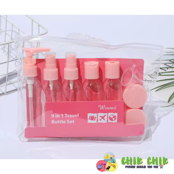 Дорожня пляшка-розпилювач із кришками 9 in 1 Travel Bottle Set