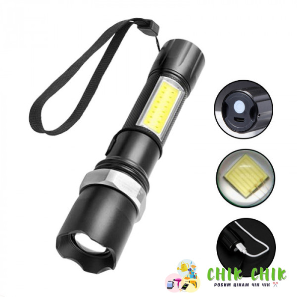 Ліхтарик ручний BL W546 + COB usb charge