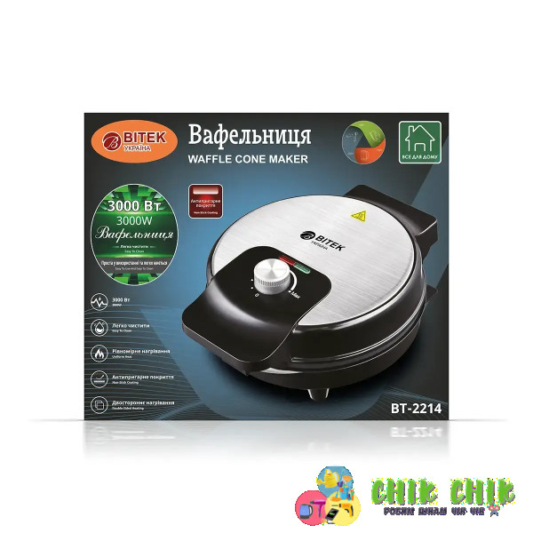 Вафельниця 220 В 3000 Вт BITEK BT-2214