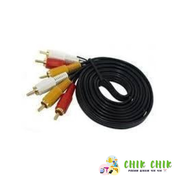 Кабель аудіо 3RCA-3RCA 3м