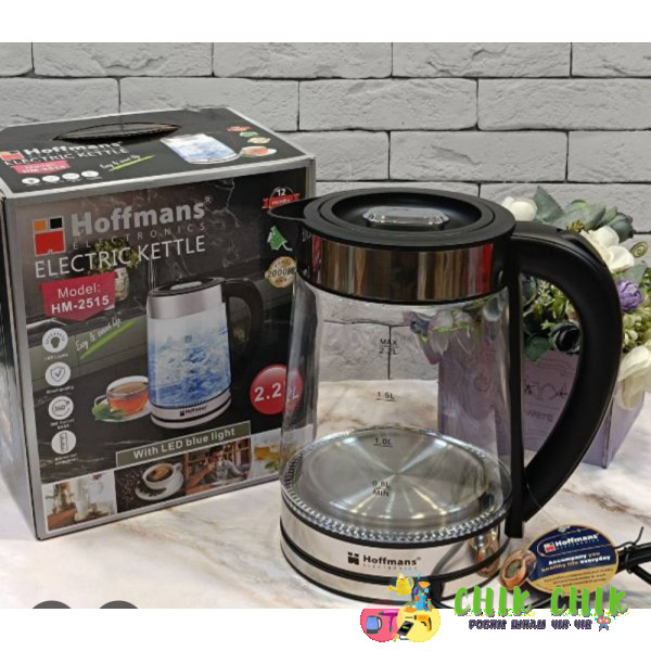 Електрочайник Hoffmans скло 2.2L 1800W HM-2515