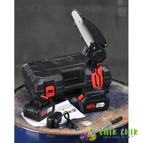 Мініпила Mini Electric Chain Saw1 у валізі з 2 ак. для обрізання дерев і розпилювання дров 48V
